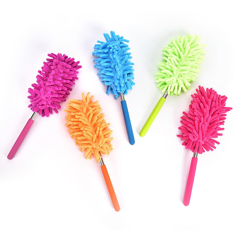 extensible de limpieza de microfibra plumeros de la pluma ajustable plumero para hogar cepillo para polvo limpieza de coches de Color a 4