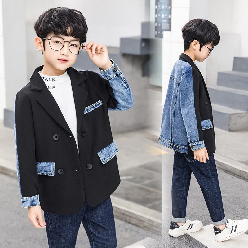 Jongen Denim Jassen Kinderen Jeans Jas Kinderen Splice Bovenkleding Kleding Lente Herfst Jongens Formele Party Casual Kleding 4 Tot 13 jaar