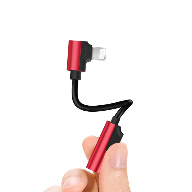 Legering Dual Connector Voor Lightning Naar 3.5 Mm Jack Aux Adapter Splitter Oortelefoon Wisselaar Kabel Voor Iphone 11 Pro X xs Max 7 8 Plus