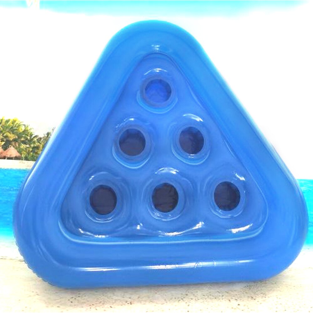 Pratique Pvc gonflable plage bière bouteille sous-verres été eau fête boisson flotteur Portable piscine support de verre 6 trous triangulaire