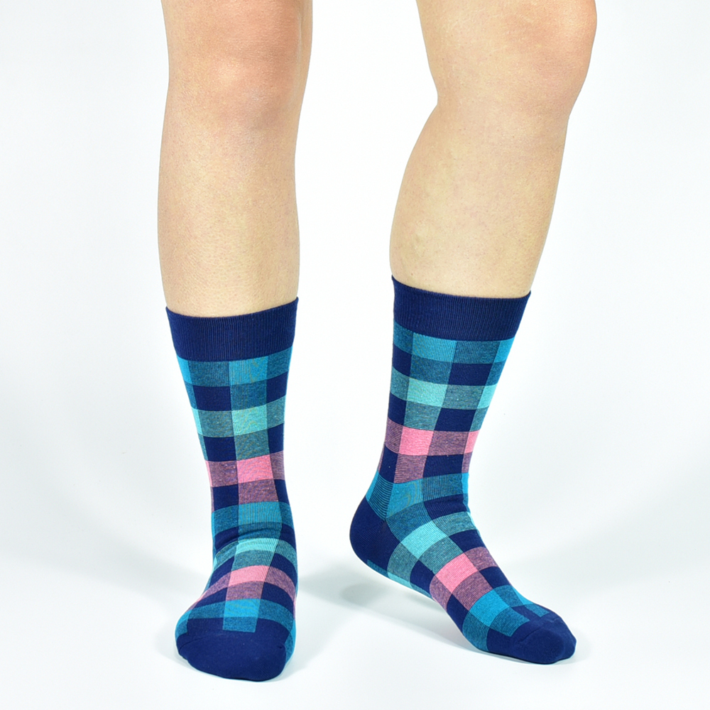 Chaussettes pour hommes habillées à la en coton à motifs noirs Chaussettes drôles colorées heureuses pour hommes