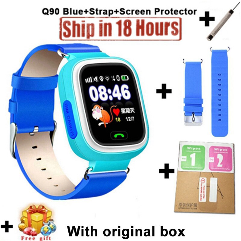 Neue Q90 GPS Telefon Positionierung freundlicher Uhr 1,22 Zoll Farbe berühren Bildschirm freundlicher SOS Clever Uhr PK Q80 q50 Q12