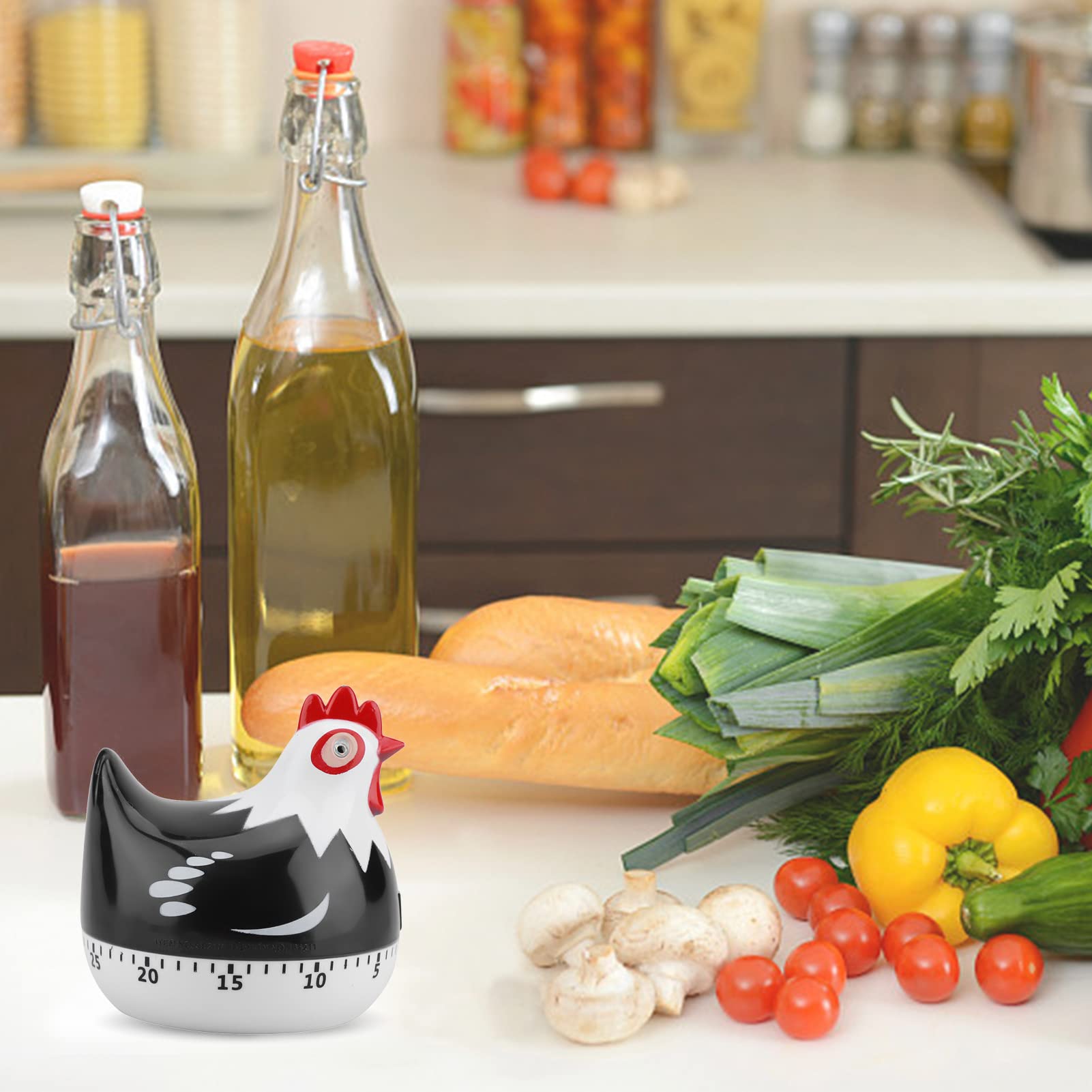 Minuterie de cuisine en forme de poulet, en plastique, rappel, compte à rebours, alarme