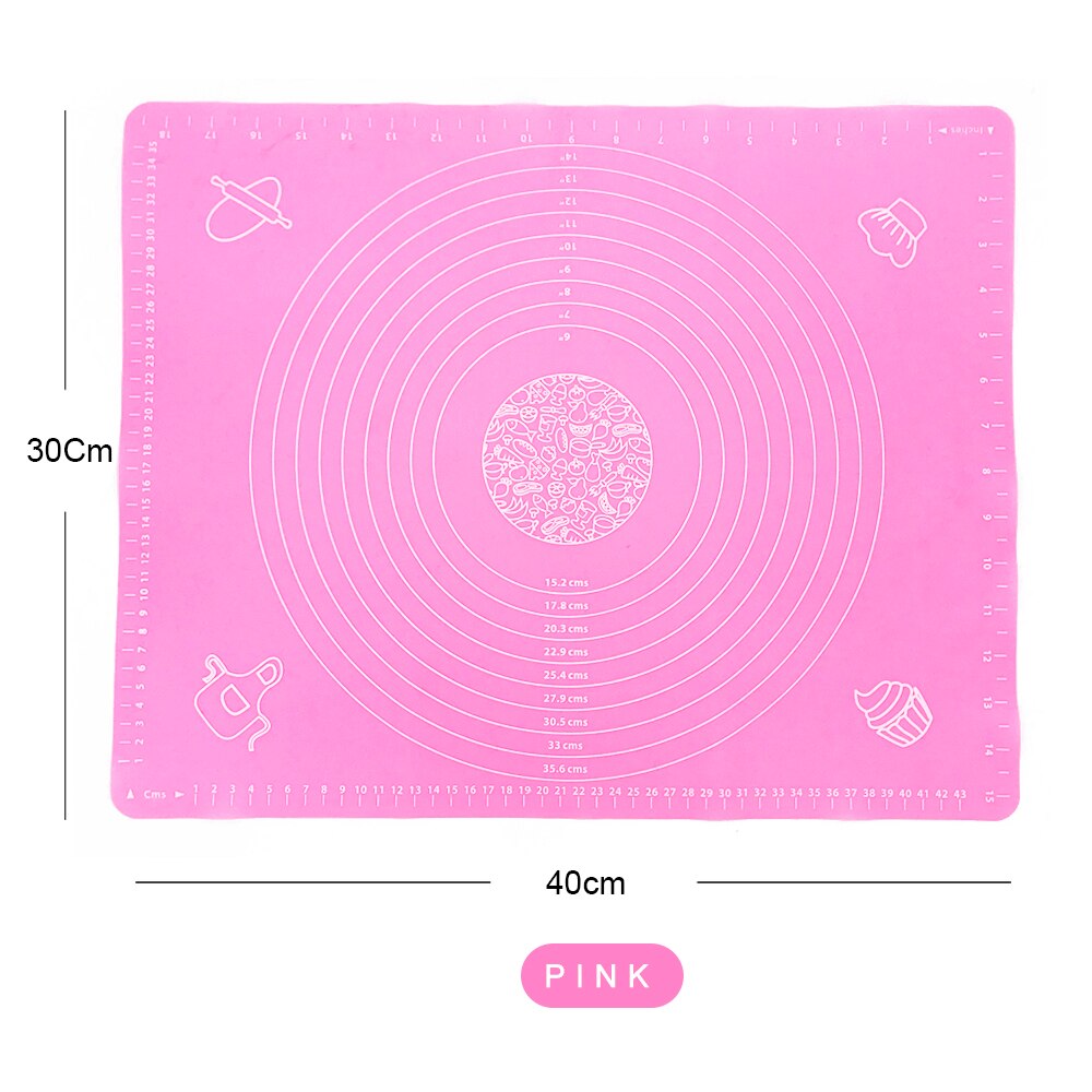 Feuille pour pâte à Pizza, pâtisserie, pâtisserie, ustensiles de cuisine, tapis de cuisson antiadhésif en Silicone: Pink 30x40