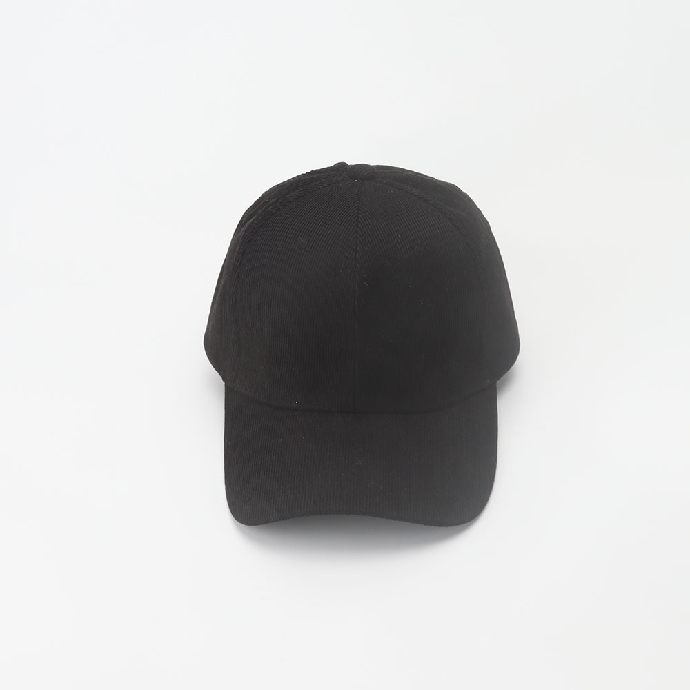 Gorra de béisbol de pana para mujer, sombrero Retro de Color sólido para papá, sombreros de Otoño Invierno para hombres y mujeres, Unisex, informal, mantiene el calor, ala curva: Negro