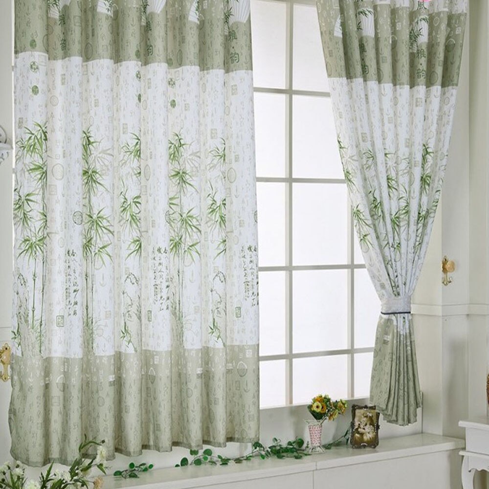 Retro bambu kuvio calico verho valmiin tuotteen kangas ikkunan verhot olohuoneen sisustamiseen шторы в гостинную: Default Title