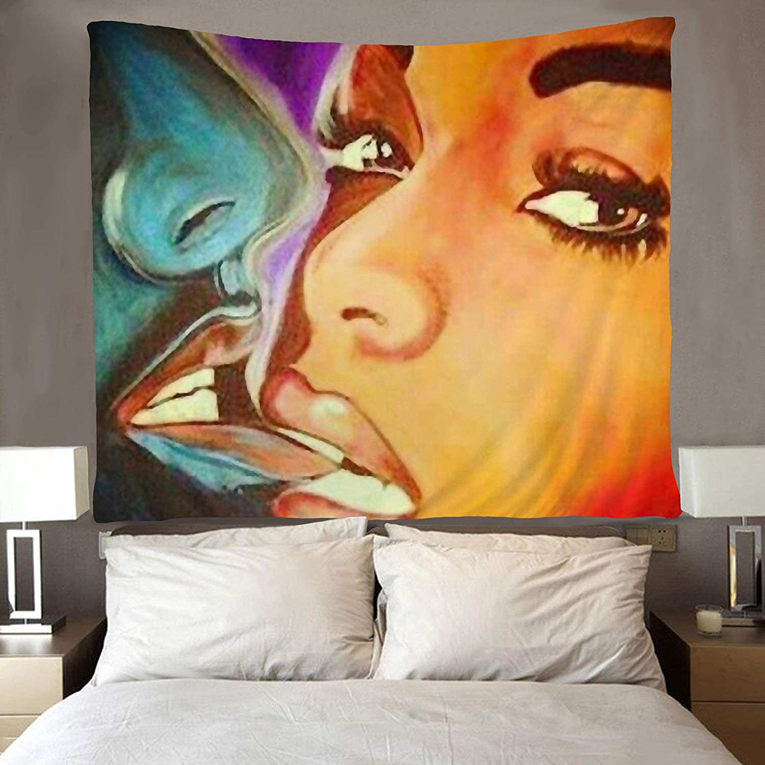 African American Couple Art Tapestries Wall Hanging