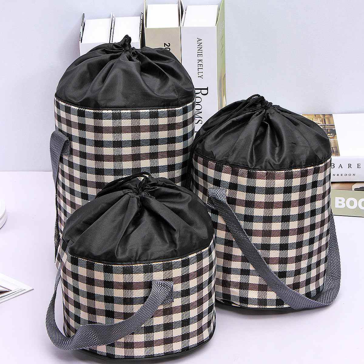 Portable Thermal Lunch Bags for Women Kids Men Picnic Cooler Round Lunch Bag Insulated Travel Food Tote Bags