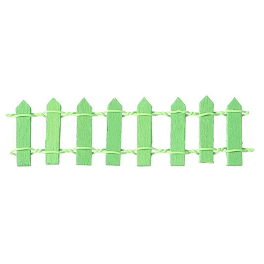 10Pcs Mini Small Wood Fence DIY mini house Fairy Garden Micro Plant Pot Decor Bonsai Terrarium Ornament ): Light Green