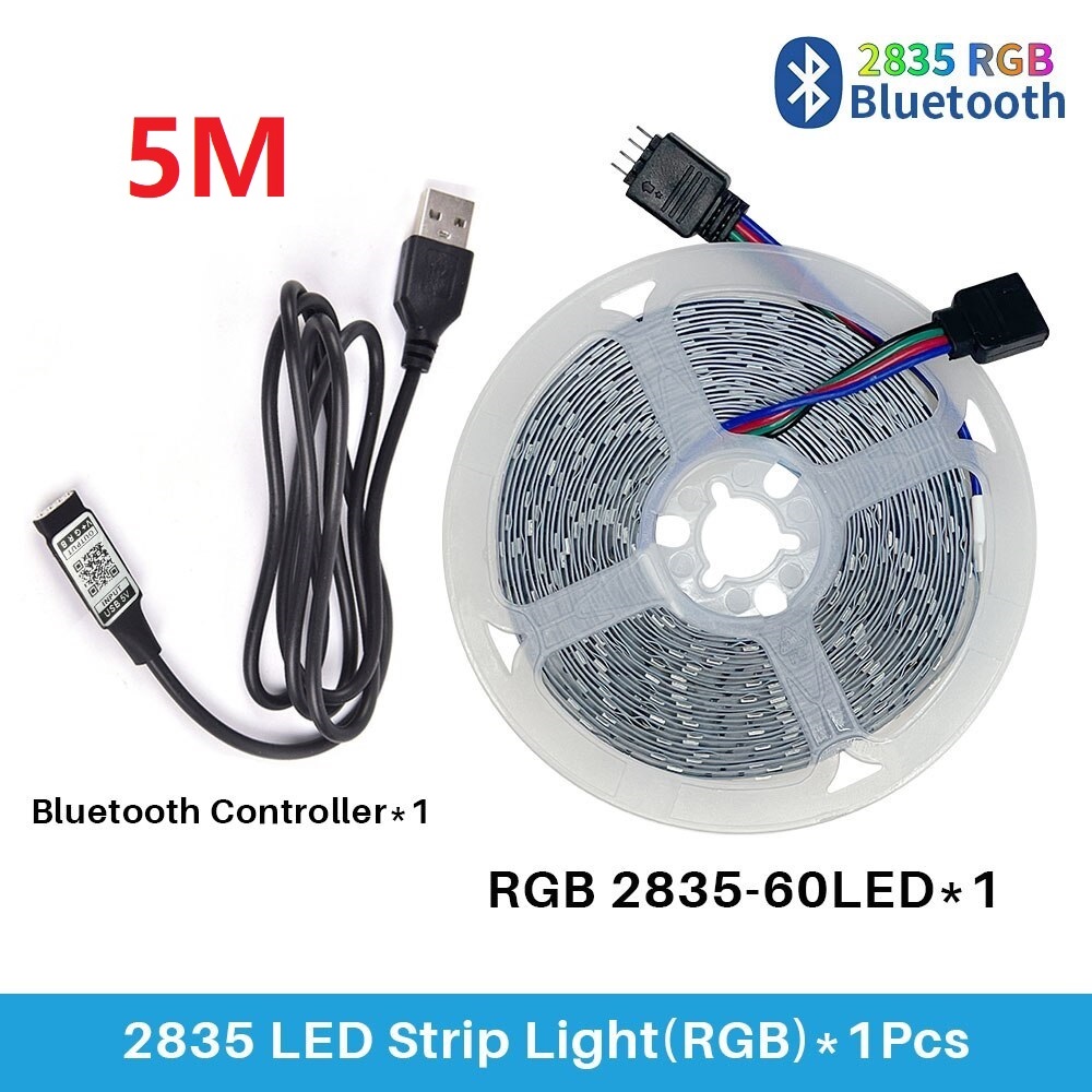 Inteligentne paski LED Bluetooth RGB 2835 5V USB Smart Life kontrolowane aplikacją do ekranu pulpitu Podświetlenie telewizora Elastyczna taśma diodowa: Default Title