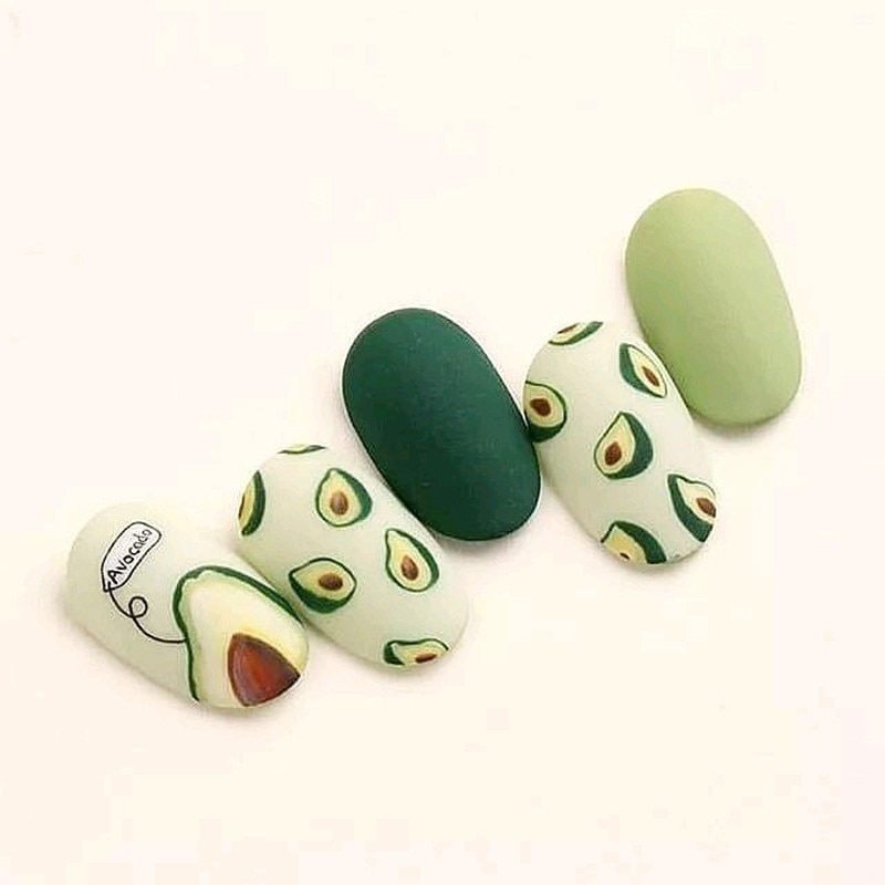 Fruits Avocado Nail Art Stickers for Nails Art Self Adhesive Decals Manicure Nails Accessoires Stickers