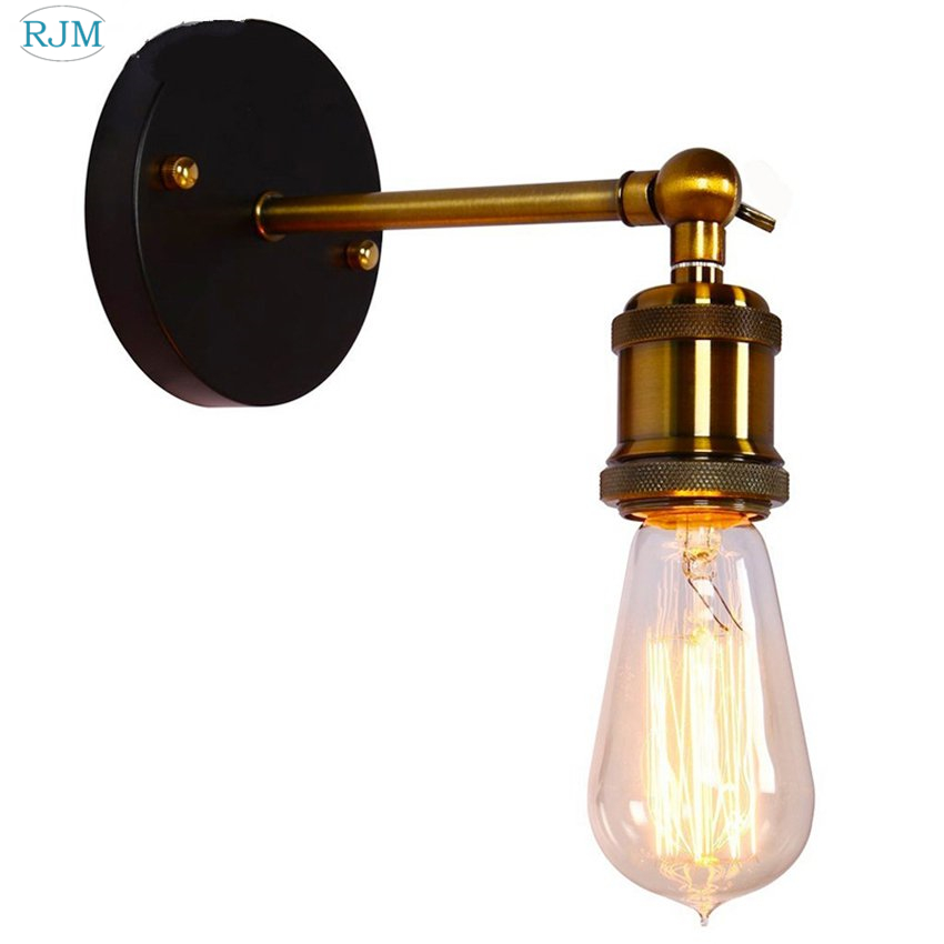 Vintage rustik industriel jernvæglampe retro loft edison væglamper til soveværelse væglampe til side til hjemmet parfumelampe: Default Title