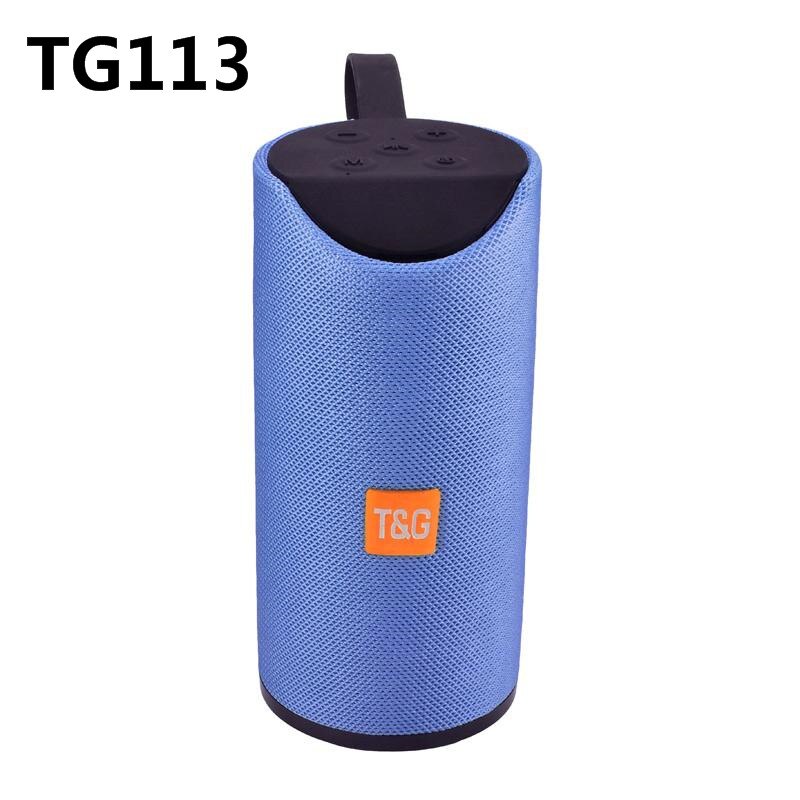 TG113 Portable Bluetooth Speaker Wireless Column 3D Stereo Bass Waterproof Speakers Outdoor Subwoofer Loudspeaker FM AUX USB TF: TG113 Blue