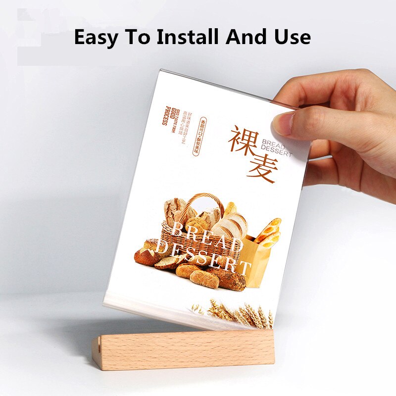 A6 Tampo Da Mesa De Acrílico Stand de Exibição de Carga Inferior Do Retrato Do Estilo de Menu Ad Quadro Perfeito para Restaurantes, Promoções, Molduras