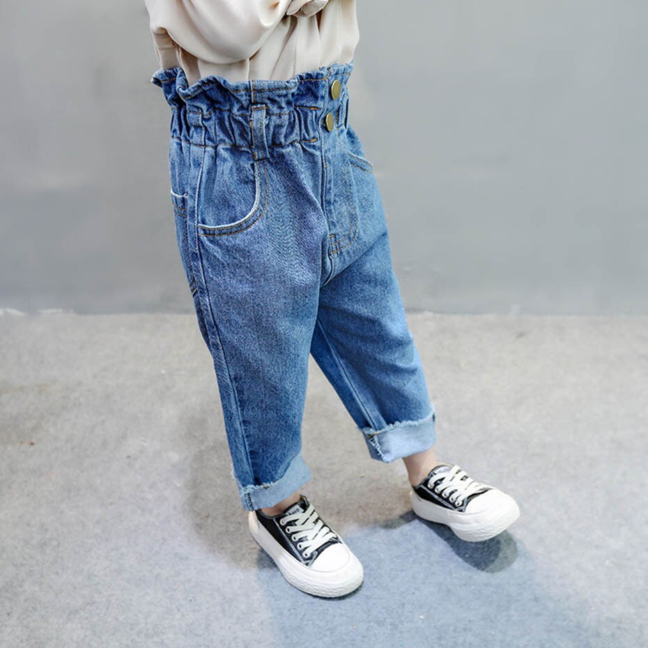 Baby Girl Jeans Autumn Kids Girl Jeans High Waist Children's Jeans Casual Style Children's Clothing: 2T