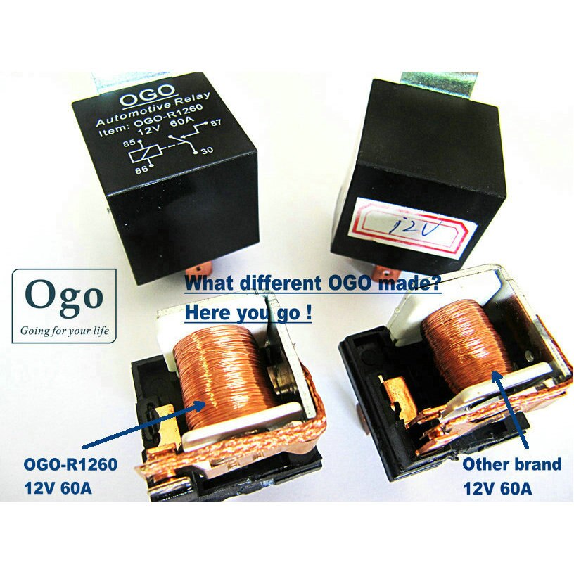 OGO Branded Automotive Relais 12 V 60A