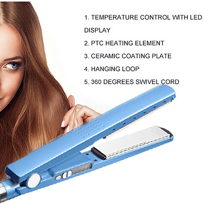 Electric 450 F Hair Straightening Flat Iron Nano Titanium Plate temperature Fast hair straightener Curler Salon Hair Styler Tool