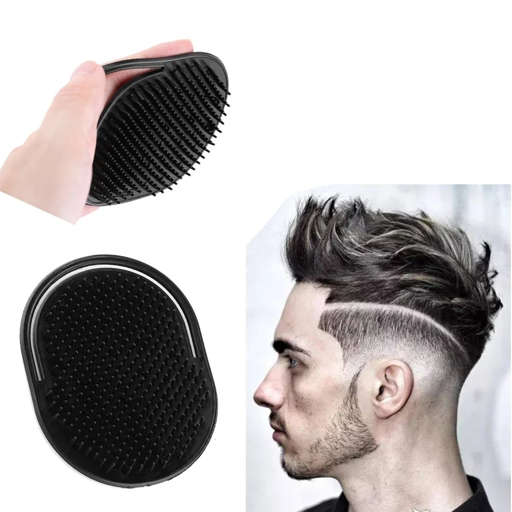1 Stck Shampoo Kamm Tasche Männer Bart Schnurrbart Palme Kopfhaut Massage Schwarz Haarpflege Reise Tragbare Pinsel Styling Werkzeuge