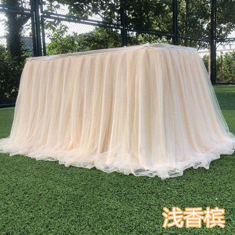 Jupe de Table en Tulle 1M, décoration pour mariage, fête prénatale, anniversaire, Tutu, fournitures de fête: 12