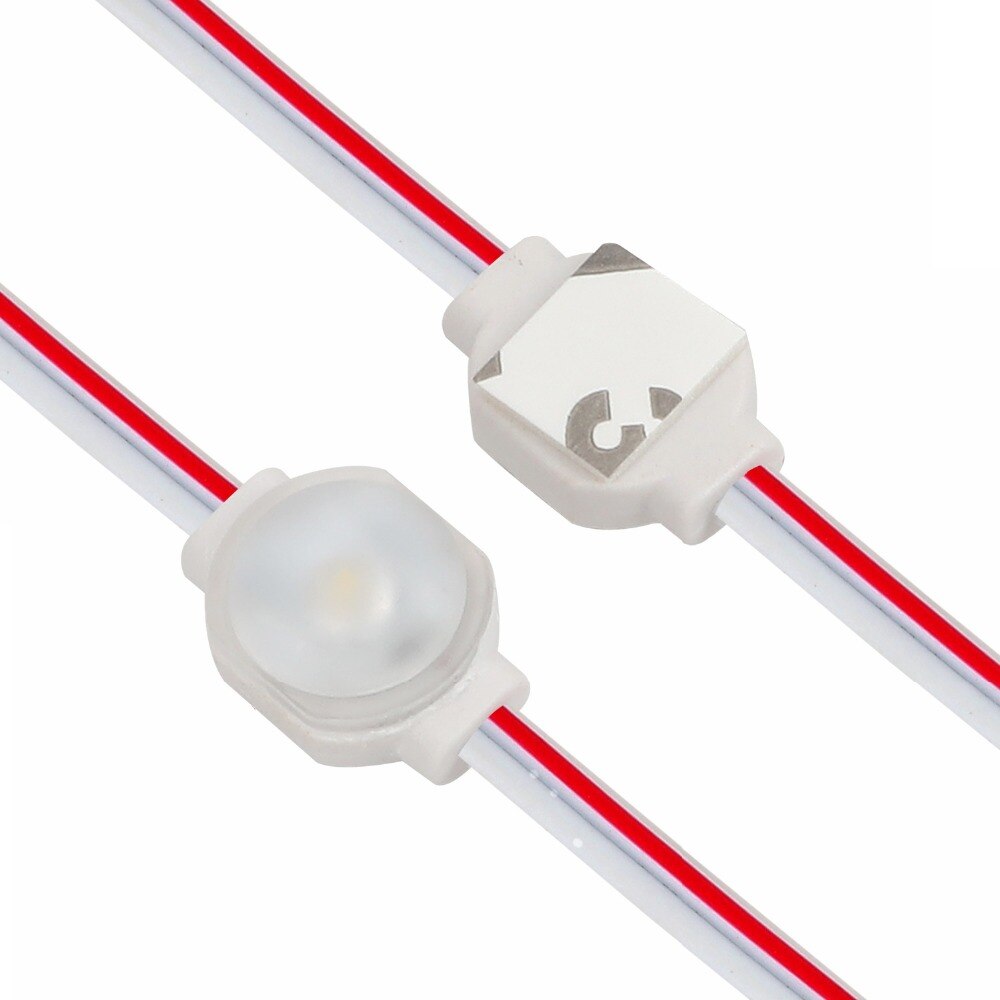 60 piezas 1 LED 180 grados luz trasera 0,72 W 6500 K LED blanco inyección Mini módulo DC12V blanco resistente al agua luz para signo de letra