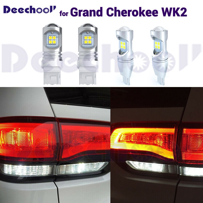 Puhdas valkoinen canbus led  t20 w16w 921 varmuuskopiointi peruutusvalot ulkovalot polttimot jeepille jeep grand cherokee  wk2