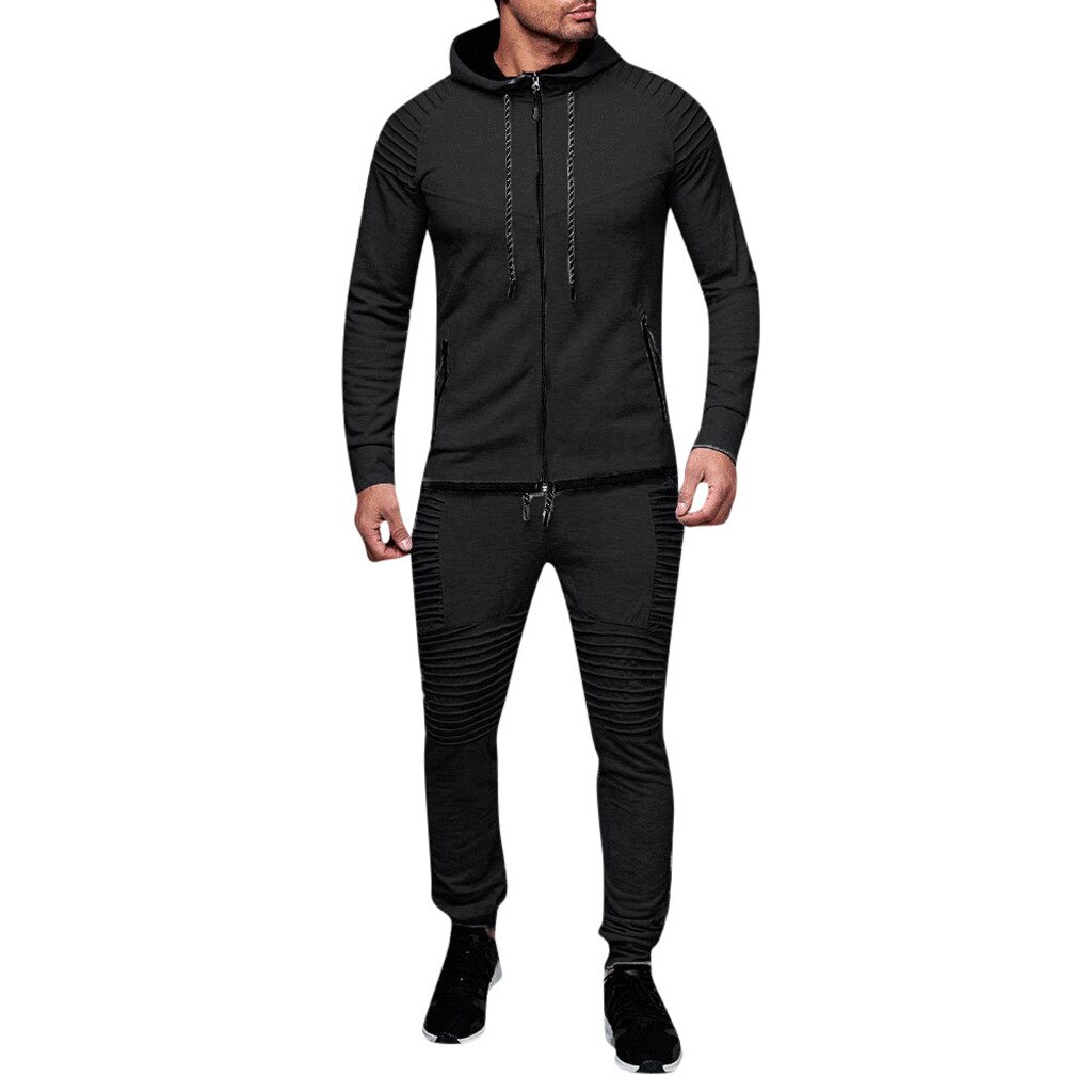 Ensemble pour homme, sweat-shirt à poches, Long pantalon, survêtement, Se6, collection automne et hiver: Black / XL