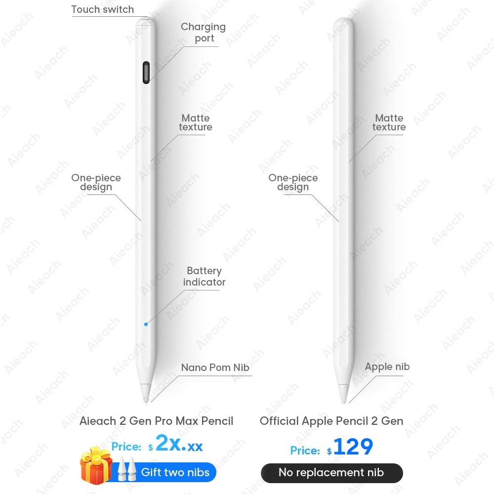 Para apple pencil 2, com rejeição palma ipad caneta stylus para ipad pro 11 12.9 2020 2018 2019 7th 8th ar 3 4 para ipad pro lápis