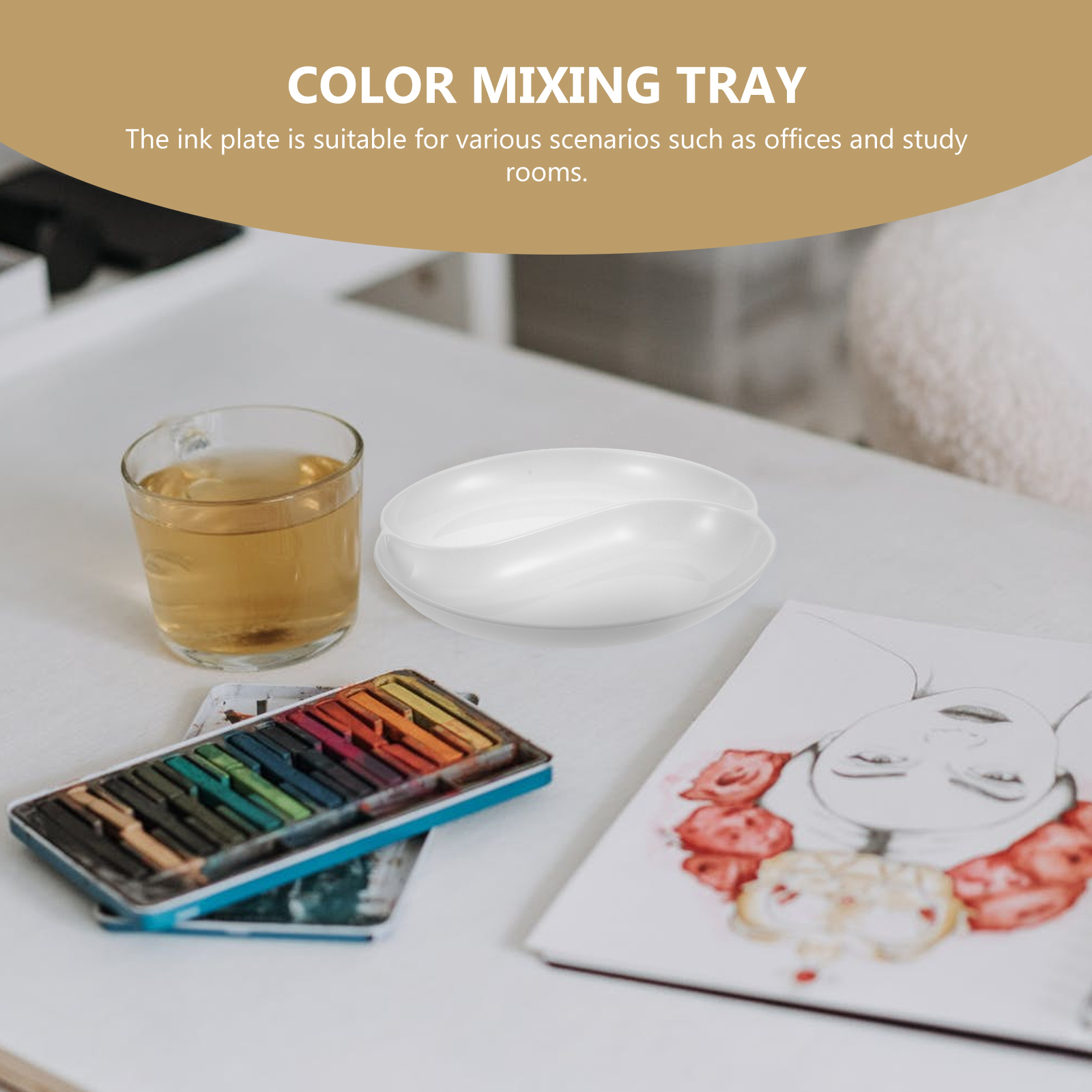 2pcs Paint Trays Painting Pigment Mixing Plates Art Painting Plates