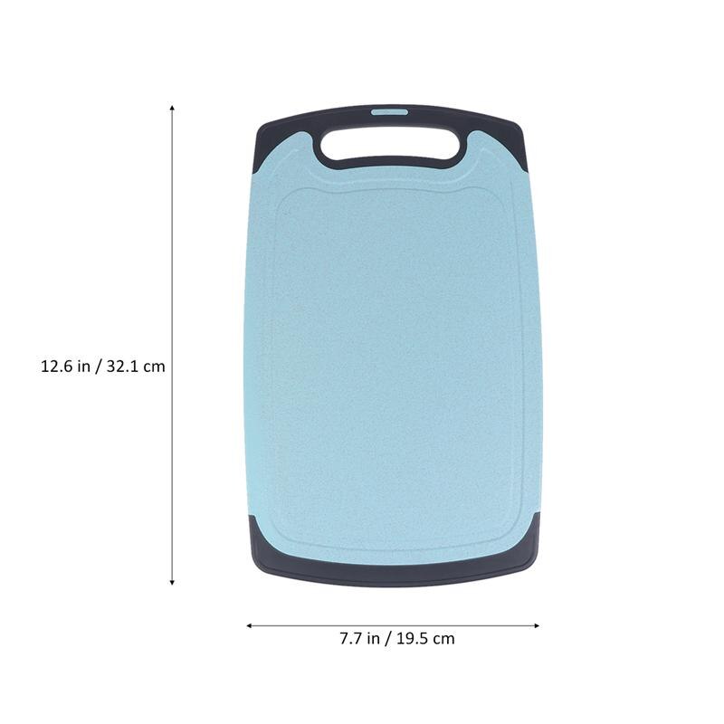 Lot de 2 planches à découper carrées en paille de blé, antibactériennes et anti-moisissure pour la cuisine (bleu + beige)