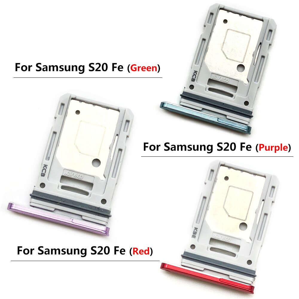 Bandeja de tarjeta SIM para Samsung Galaxy S20 Fe S21, Doble SIM, Sim Dual, Metal, plástico, Nano SIM, ranura Micro SD Holde