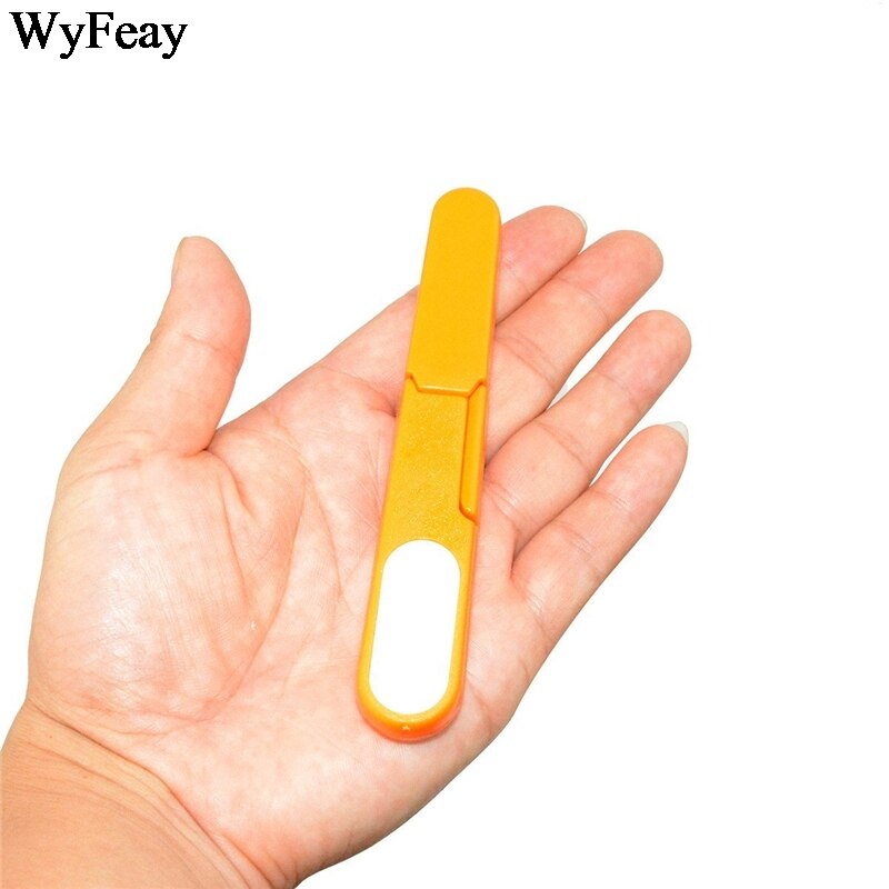 4Pcs Plastic Handle Safety Wear Cover Sewing Scissors Thread Cutter Cross-stitch U Shape Embroidery Scissors Tools for Sewing