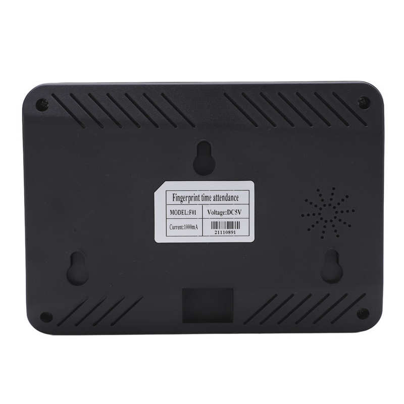 Time Clock Fingerprints Attendance Machine Waterproof Password AC100‑240V Voice Prompt DC5V/1A 2.4in TFT Screen for Company