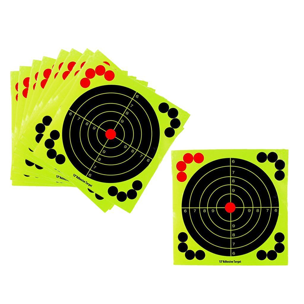10 Packs 12inch Shooting Targets Splash Target Sticker Splatter Fluorescent