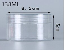Botellas Vacías pequeñas de plástico transparente para alimentos, envases de condimentos, tarro transparente, almacenamiento para el hogar, 100ML, 150ML, 50 unidades: 138ML 50PCS