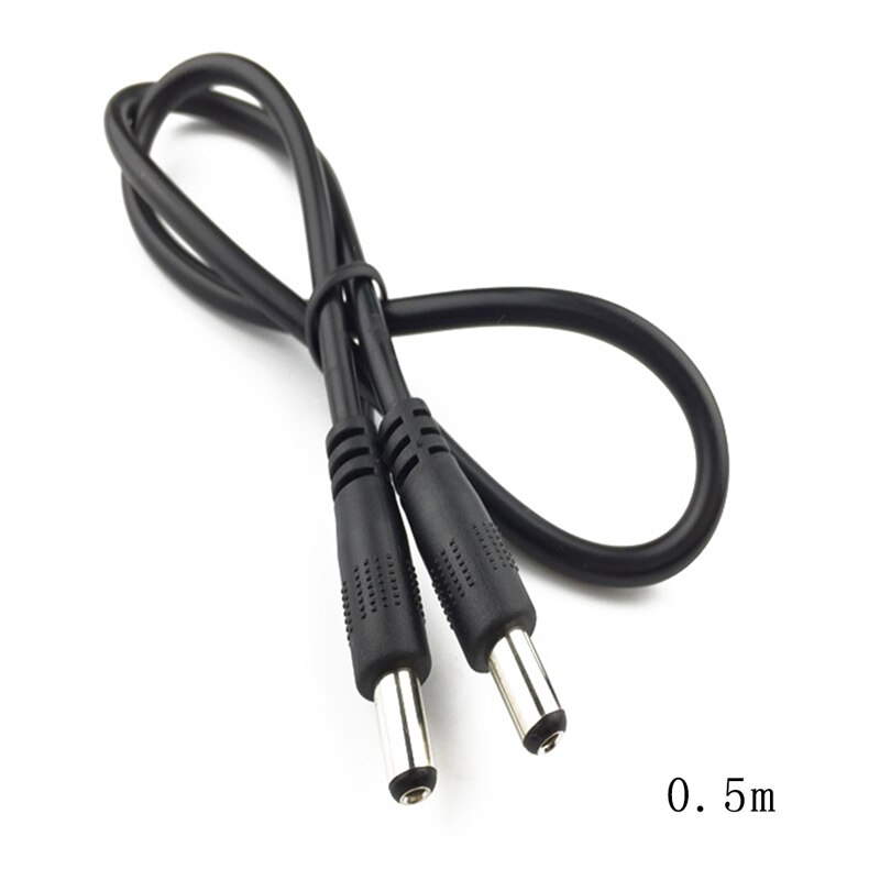 0.25m/0.5m/1m/2m jævnstrømsstik 5.5 x 2.1mm han  to 5.5 x 2.1mm han-cctv adapterstik kabel