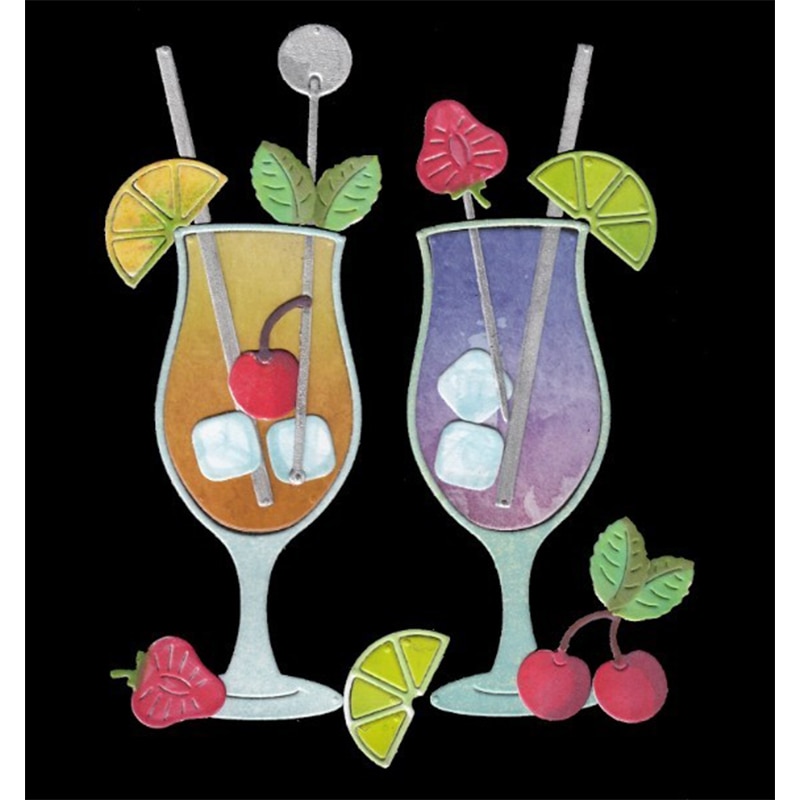 Cocktail Cup Drinking Shape Metal Cutting Dies Stencil For Scrapbooking Embossing DIY Paper Card Handcrafts Decor Templates