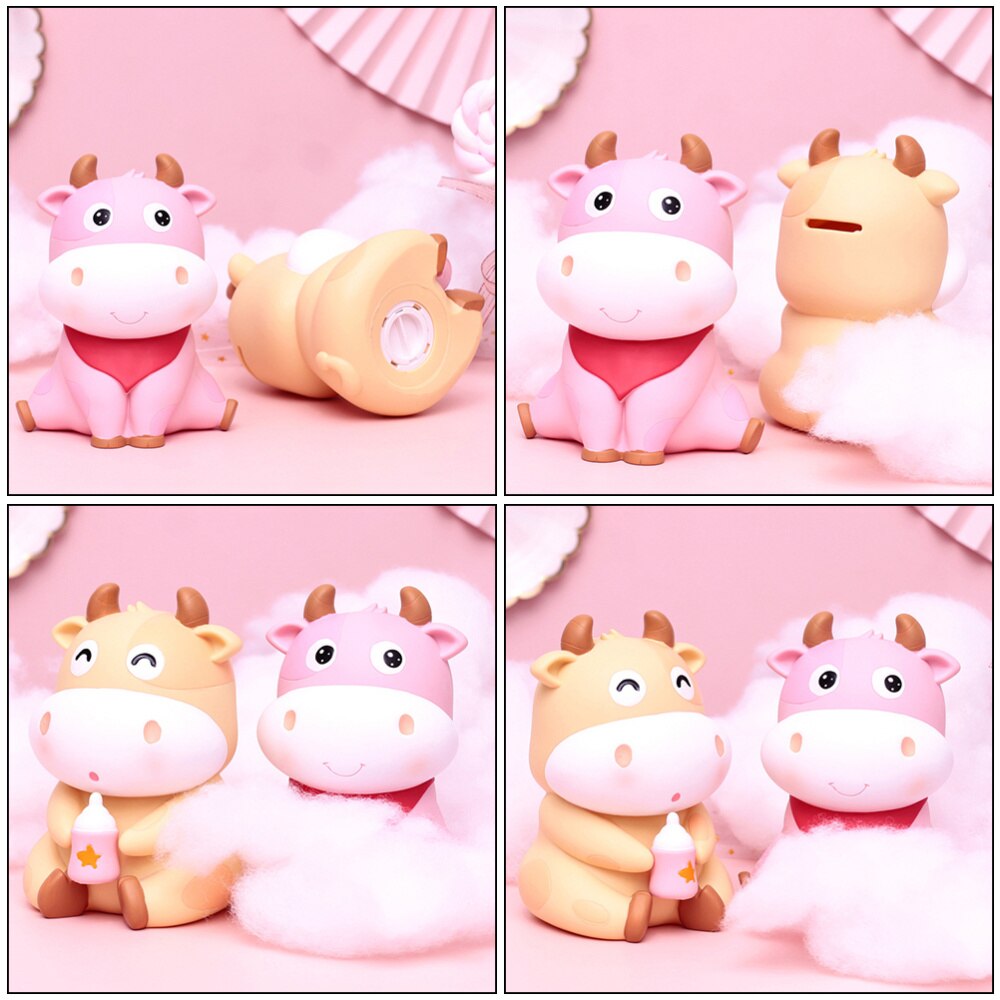 1Pc Lovely Cow Saving Pot Small Saving Pot Kids Saving Pot Resin Saving Pot Lovely Saving Jar Desk Decoration for