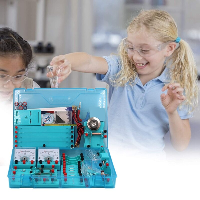 Kit d&#39;apprentissage du Circuit électrique pour enfants, Kit d&#39;expérimentation physique, outil pédagogique de base pour le magnétisme électrique ABS