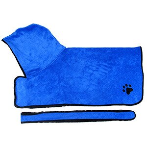 Soft Super Absorbent Microfiber Pet Dog Towels Bathrobe Dog Towel Drying Robe Quick-Drying Cat Pet Cloak Multifunction For House: Blue / S