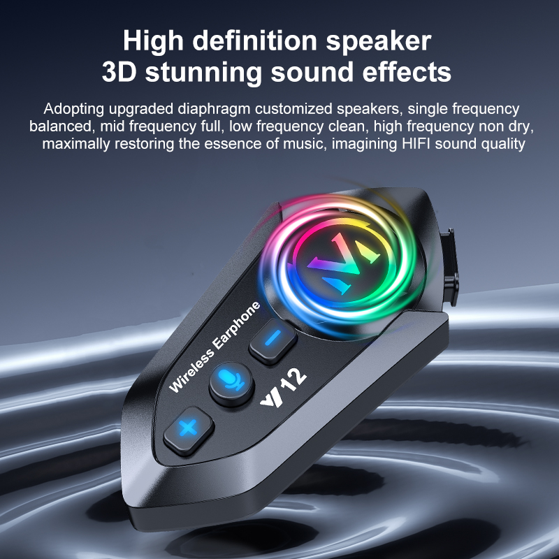 Casco Auriculares Bluetooth Radio Fm Altavoz Estéreo Alta Definición Sonido 3D Ipx6 Impermeable Luz Rgb Bt5.4 Respuesta Automática