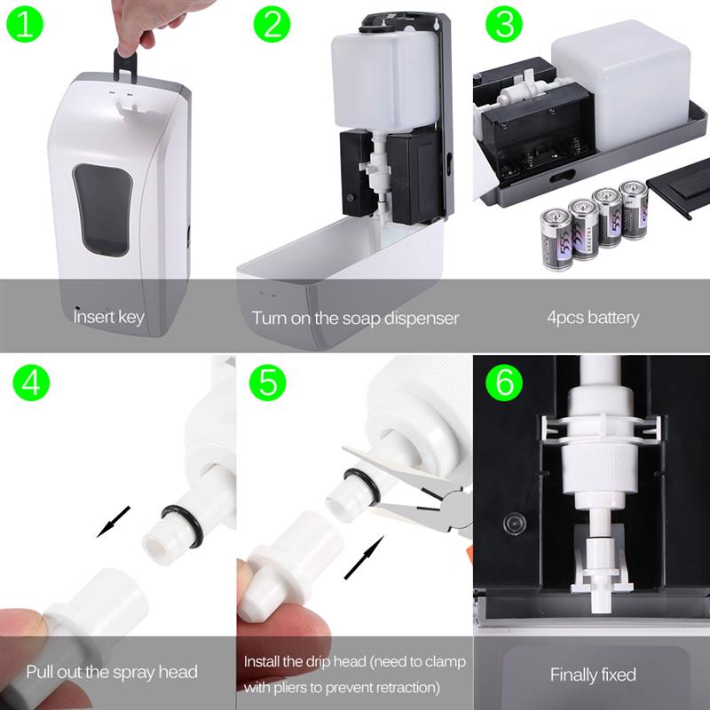 2 IN 1 Automatic Disinfection Machine 1000ml Sprayer Sensor Liquid Soap Dispenser Hospital Office Alcohol Hand Sanitizer Bottle