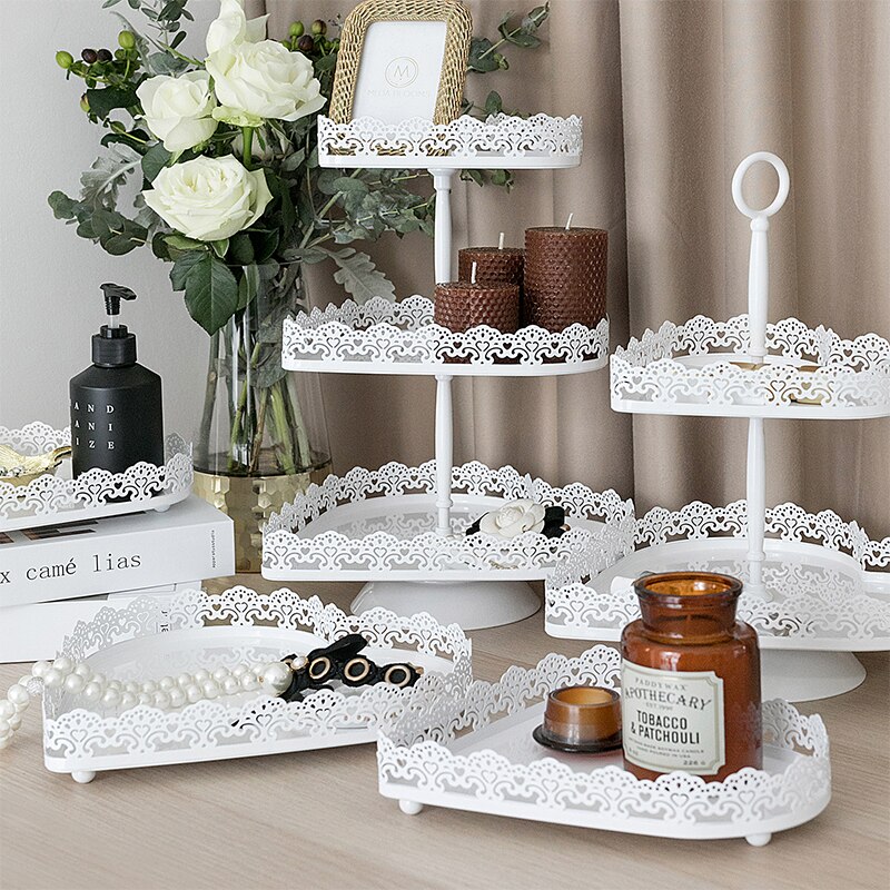 Hart vorm 2/3 tiers cupcake stands dessertbord zoete tafel taart display cake decoratie gereedschappen trays 1 stuks
