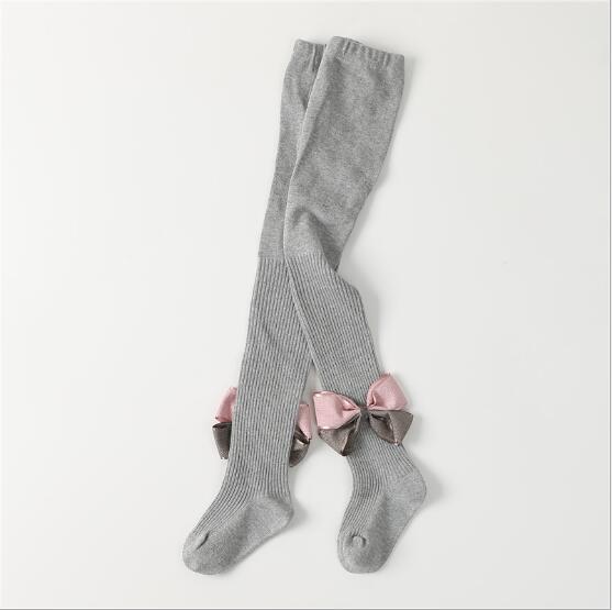 neue frühjahr und herbst kinder baby leggings bogen casual hosen 1-7 jahre alten fabrik strumpfhosen: grey / M 3 TO 5 YEAR