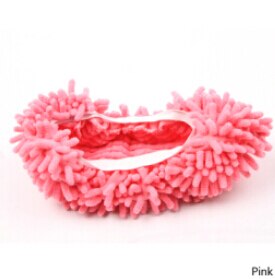 5 Colors Dust Mop Slipper House Cleaner Lazy Floor Dusting Cleaning Foot Shoe Cover: Pink