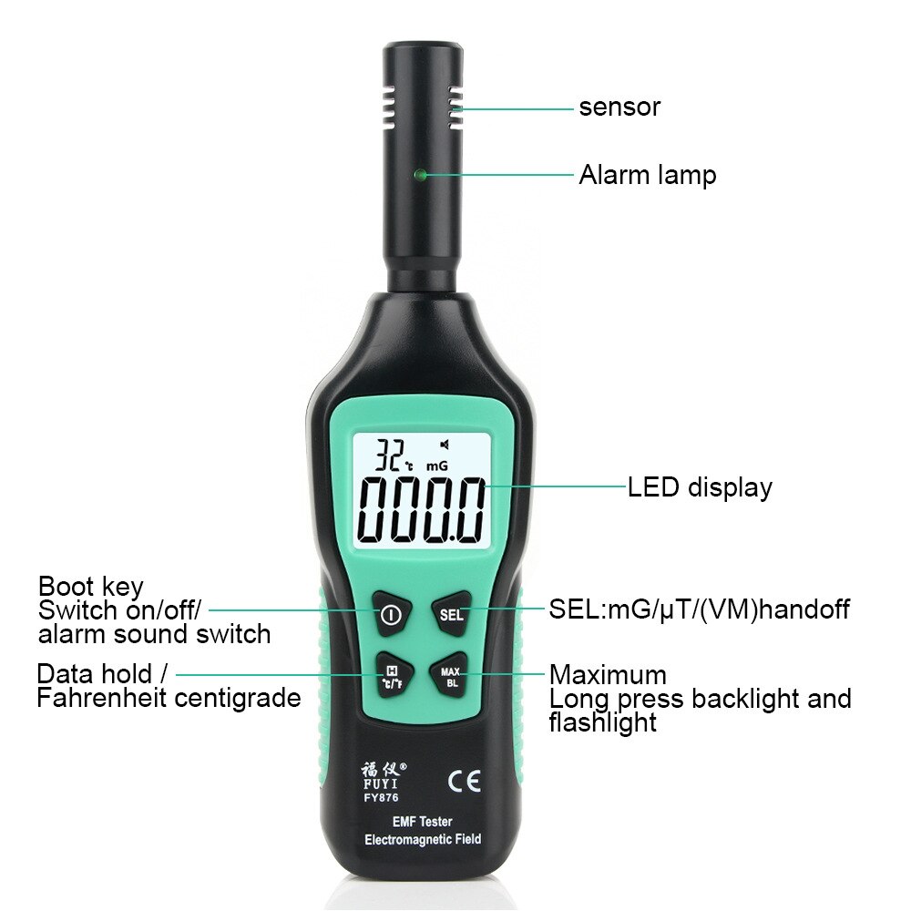 Handheld Digital EMF Meter Electromagnetic Radiation Detector Monitor Household High Precision Wave Radiation Tester