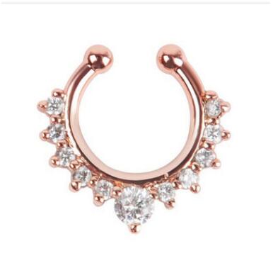 Vintage Clip on Earrings Crystal Ear Cuff Non Pierced Earrings Nose Ring Women Earrings punk rock earcuff brincos