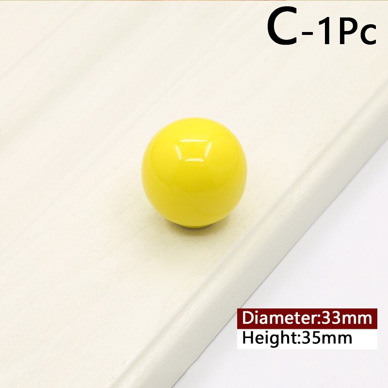 Kast Knoppen Keramische Kastdeur Pull Candy Kleur Kast Kledingkast Lade Bal Ronde Single-Gat Pull Hand Lade Handvat