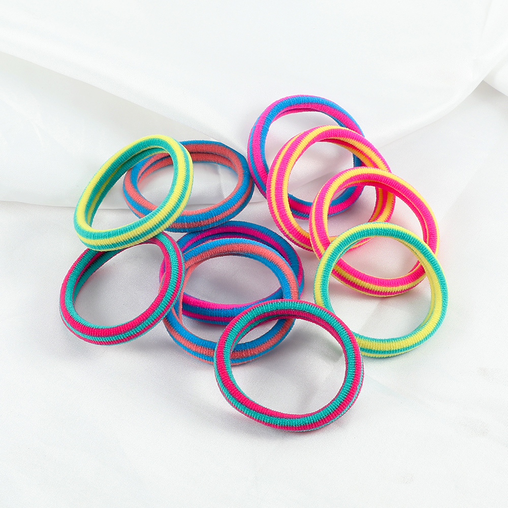 Cinta para el pelo a rayas de colores para mujer y niña, accesorios para el cabello de colores sólidos, lazos elásticos altos sin costuras, diadema básica Simple para , 10 piezas: Púrpura claro