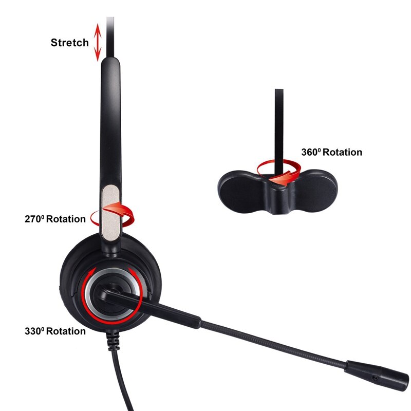 RJ9 Call Center Headphone Monaural Headphone Noise Reduction Headset Call Headphone with Mic