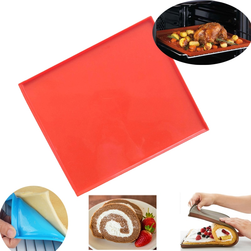 Non-stick Siliconen Bakken Mat Pad Zwitserse Roll Bakplaat Rolling Deeg Mat Grote Maat voor Cake Cookie Macaron mat Pad
